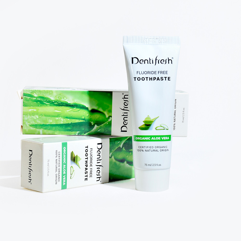 DENTIFRESH خمیر دندان آلوئه ورا طبیعی 75 میلی لیتر برای کودکان بدون فلوراید