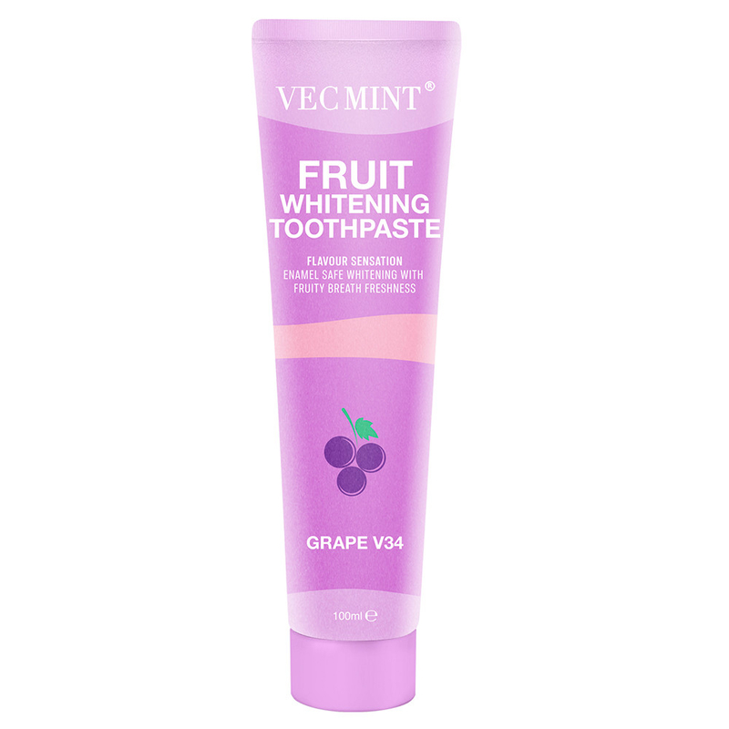 Vecmint 100ml میوه - ترکیب خمیر دندان سفید کننده طعم دار - 4 طعم خوشمزه، گچ - سفید کننده ایمن و تازه میوه