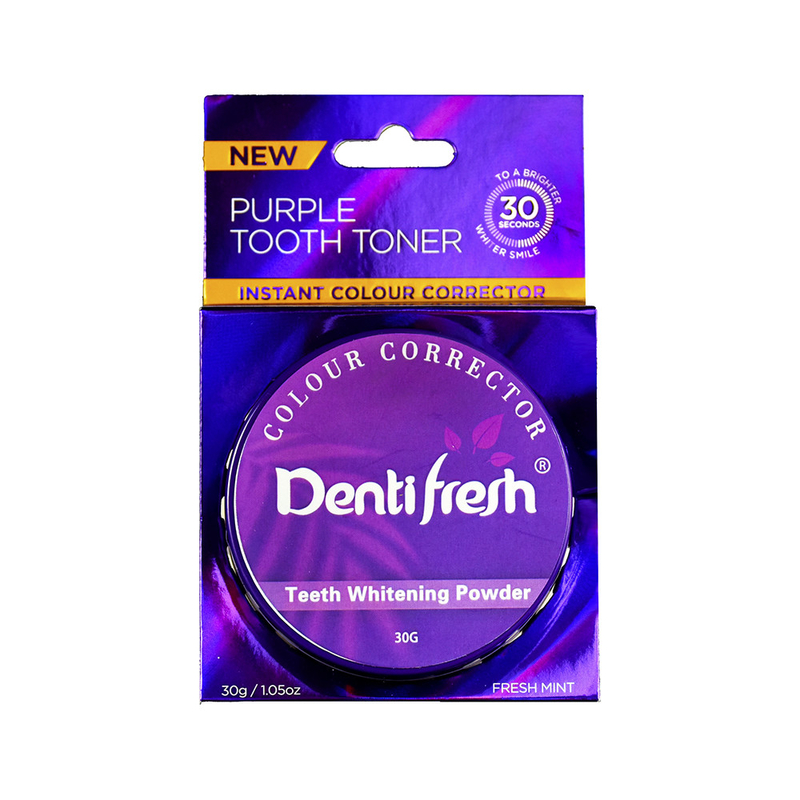 اصلاح کننده رنگ فوری دندان های تازه تونر دندان های بنفش پودر سفید کننده دندان، 30G، نعناع تازه