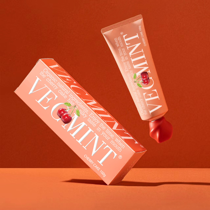 VECMINT کیک گیلاس خمیر دندانی طعم دار - با مواد طبیعی ارگانیک، تجربه خوراکی شیرینی لذت بخش