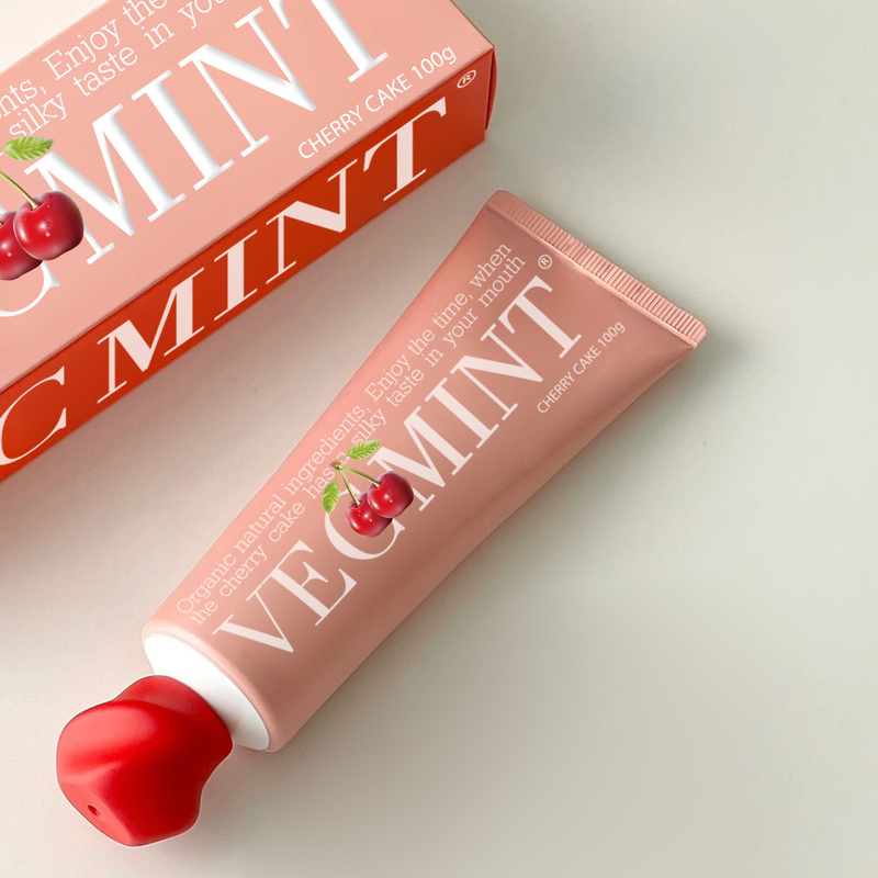 VECMINT کیک گیلاس خمیر دندانی طعم دار - با مواد طبیعی ارگانیک، تجربه خوراکی شیرینی لذت بخش