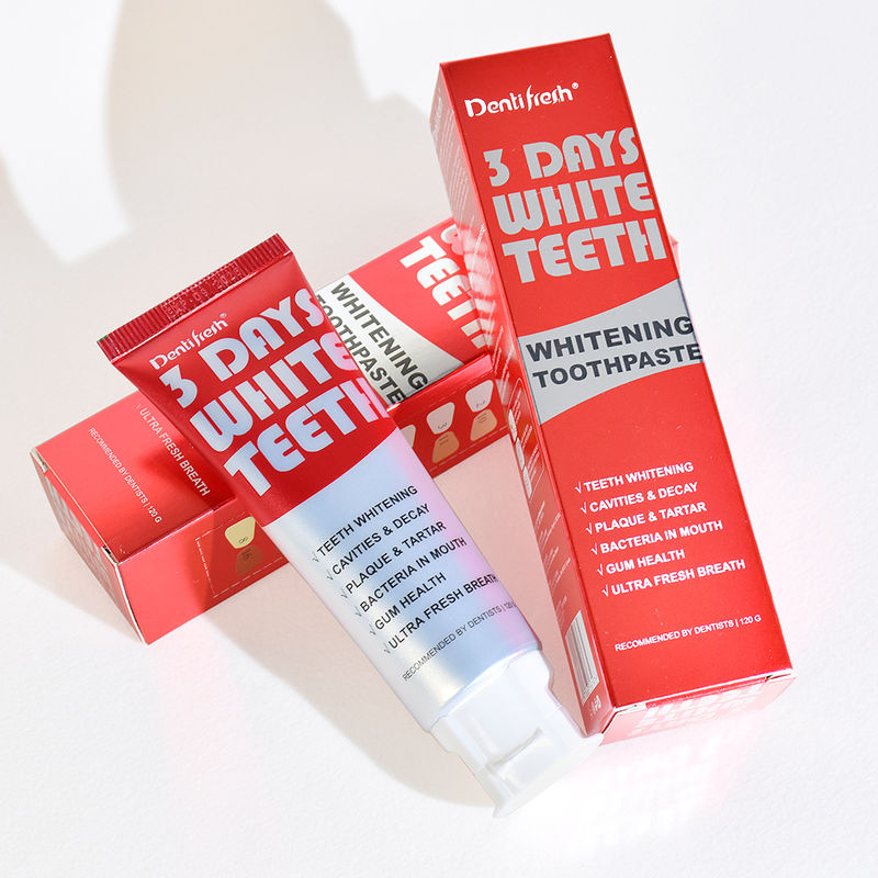 3 روز دندان سفید کننده پیشرفته خمیر دندان مواد تشکیل دهنده فیتات سدیم برای لبخند روشن تر