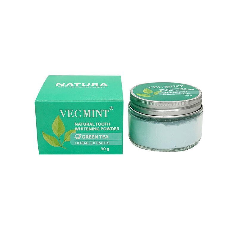 پودر سفید کننده دندان های طبیعی NATURA VECMINT - عصاره های گیاهی چای سبز پودر روشن کننده مراقبت از دهان (30 گرم)