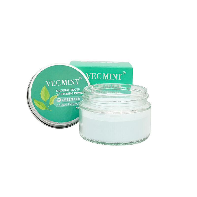 پودر سفید کننده دندان های طبیعی NATURA VECMINT - عصاره های گیاهی چای سبز پودر روشن کننده مراقبت از دهان (30 گرم)