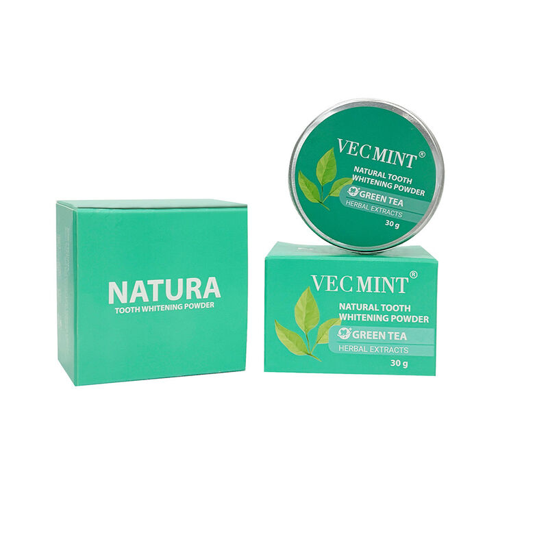 پودر سفید کننده دندان های طبیعی NATURA VECMINT - عصاره های گیاهی چای سبز پودر روشن کننده مراقبت از دهان (30 گرم)