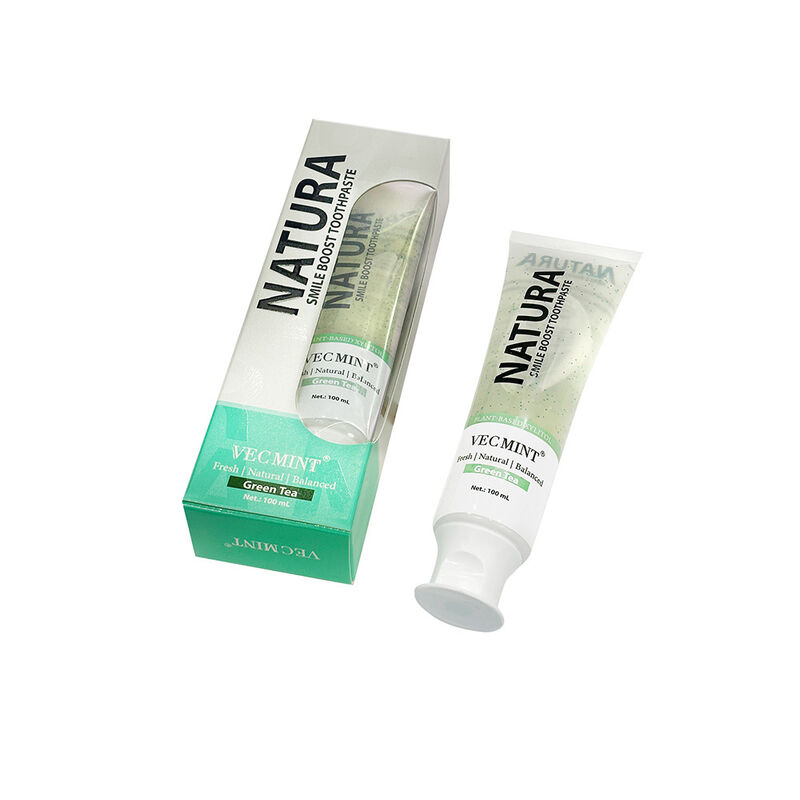 NATURA VECMINT خنده تقویت خمیر دندان - گیاهان مبتنی بر طبیعی طعم چای سبز تازه تعادل خمیر دهان 100ml