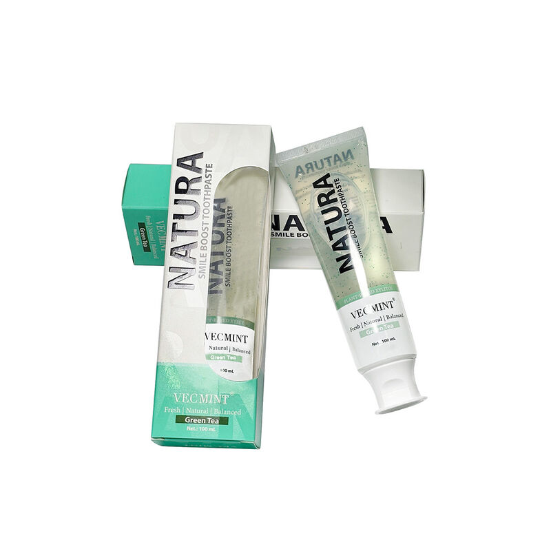 NATURA VECMINT خنده تقویت خمیر دندان - گیاهان مبتنی بر طبیعی طعم چای سبز تازه تعادل خمیر دهان 100ml
