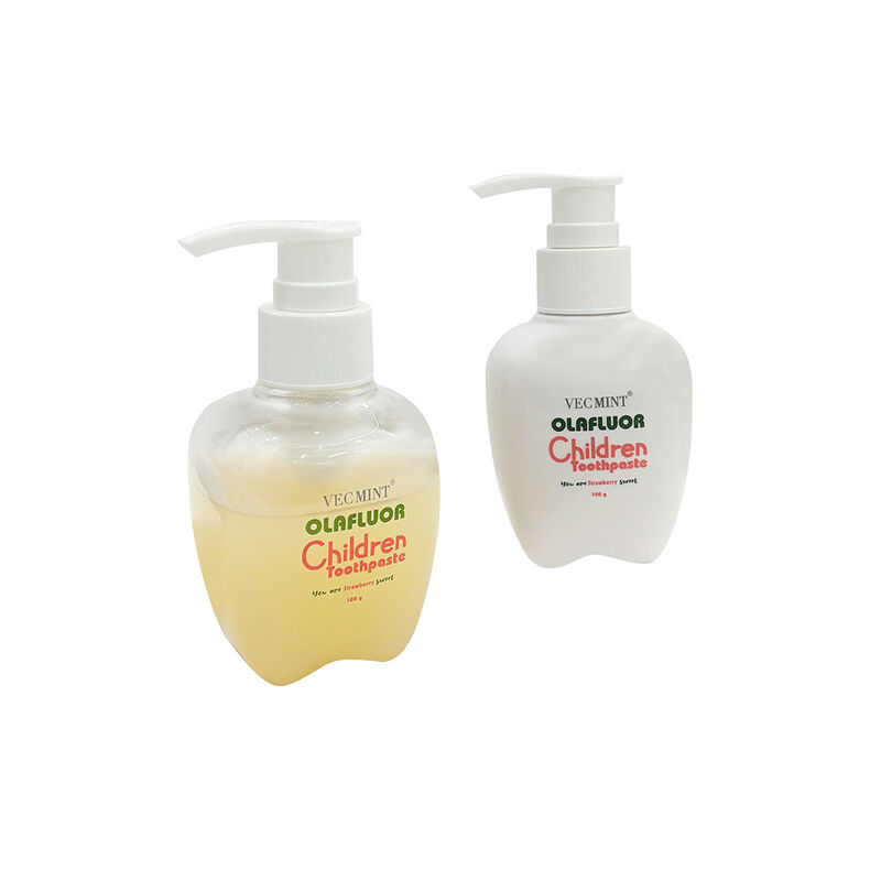 خمیر دندان کودک OLAFluor توسط VECMINT - بطری پمپ 100 گرمی با طعم توت فرنگی، خمیر دندان مراقبت از دهان ایمن برای بهداشت روزانه کودکان