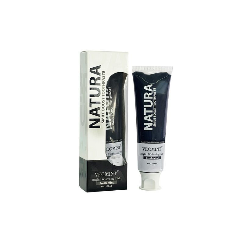 خمیر دندان با کربن فعال بدون کربنی که ترکیبی از پودر مروارید سیاه و زغال فعال برای مراقبت از دهان برتر است